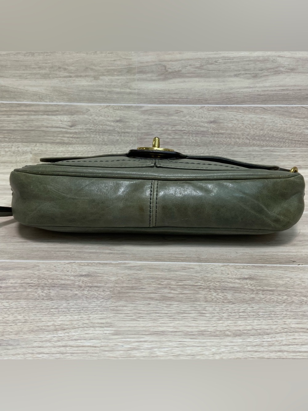 Coach Vintage Y2K Legacy Mini Shoulder Bag Wristlet Olive Green Leather - Picture 5 of 15